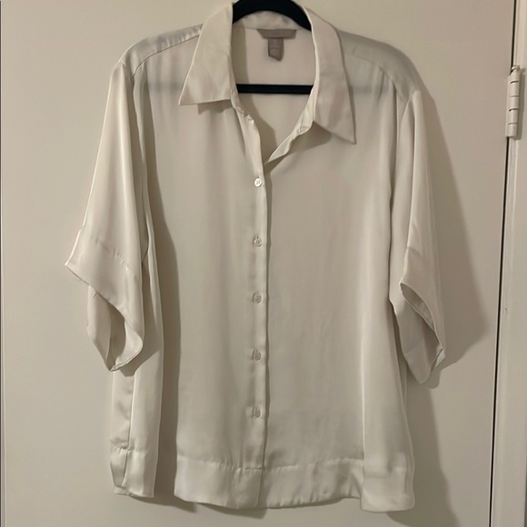 H&M silky kimono sleeve white blouse - Picture 1 of 8